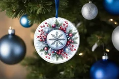 Round Christmas Ornament Sublimation|Clipart Product Image 1