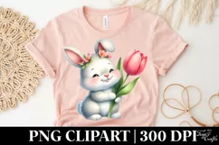 Easter Bunny Egg Flower, Clipart |T-shirt, Mug PNG Product Image 5