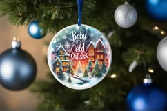 Baby It's Cold Outside Christmas Round Ornament Product Image 4