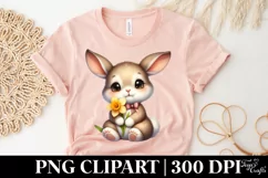 Rabbit | Bunny Flower, Clipart |T-shirt, Mug PNG Product Image 4