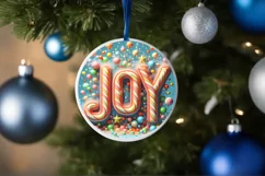 Joy Round Cute Ornament Sublimation Product Image 4