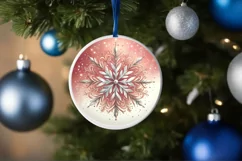 Round Christmas Ornament Sublimation|Clipart Product Image 1