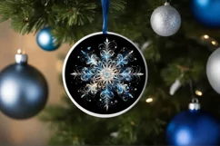 Snow Flake Christmas Round Cute Ornament Sublimation Product Image 4