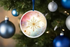 Round Christmas Ornament Sublimation|Clipart Product Image 1