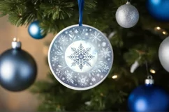 Round Christmas Ornament Sublimation|Clipart Product Image 1