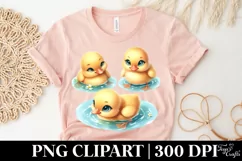 Ducklings in a Pond |T-shirt, Mug PNG Product Image 4