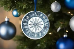 Round Christmas Ornament Sublimation|Clipart Product Image 1