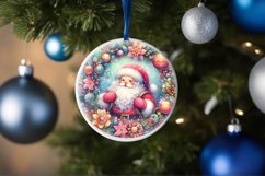 Santa with Santa Round Ornament Sublimation PNG Product Image 1