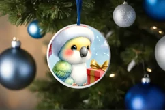Cute Baby Parrot on Cloud Christmas PNG Product Image 4