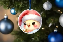 Cute Baby Parrot on Cloud Christmas PNG Product Image 4