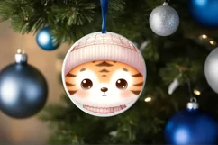 Cute Baby Tiger in Winter Clothes PNG Product Image 1