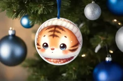 Cute Baby Tiger in Winter Clothes PNG Product Image 4