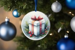 Watercolor Gift Round Ornament Sublimation PNG Product Image 4
