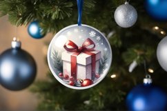 Gift Centered Round Christmas Ornament Sublimation PNG Product Image 4