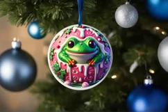 Pastel Marzipan Christmas Frog Round PNG Product Image 1
