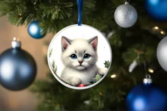 Cat Christmas Watercolor Clipart PNG Product Image 4