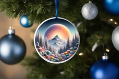 Pastel Molten Candy Winter Scene Round PNG Product Image 1