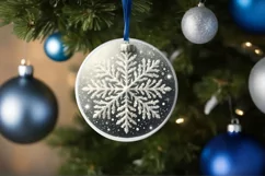 Round Christmas Ornament Sublimation|Clipart Product Image 1