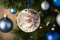 3D Marzipan Christmas Fairy Round PNG Product Image 1