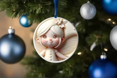3D Marzipan Christmas Fairy Round PNG Product Image 1