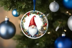 Gnome Christmas Watercolor Round PNG Product Image 4