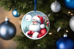 Round Santa Ornament Sublimation PNG Product Image 4