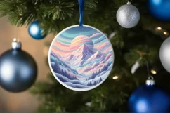 Pastell Molten Candy Winter Scene PNG Product Image 1