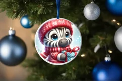 Winter Clothes Baby Zebra Ornament Sublimation PNG Product Image 4