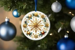 Round Christmas Ornament Sublimation|Clipart Product Image 1
