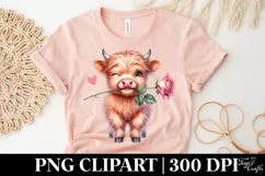Cute Highland Cow Spring Love Flowers |T-shirt, Mug, Tumbler Product Image 4