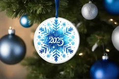 Round Christmas Ornament Sublimation|Clipart Product Image 3