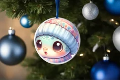 Pastel Turtle Christmas Scene Sublimation PNG Product Image 4