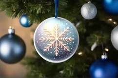 Round Christmas Ornament Sublimation|Clipart Product Image 1