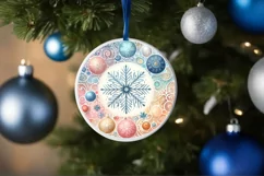 Round Christmas Ornament Sublimation|Clipart Product Image 3