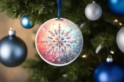 Round Christmas Ornament Sublimation|Clipart Product Image 1