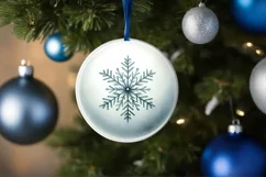 Round Christmas Ornament Sublimation|Clipart Product Image 3