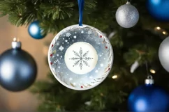 Round Christmas Ornament Sublimation|Clipart Product Image 3