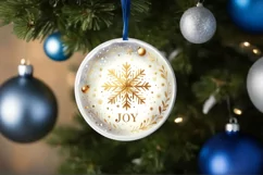 Round Christmas Ornament Sublimation|Clipart Product Image 3
