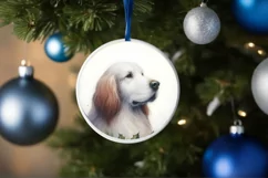 Dog Round Ornament Sublimation PNG Product Image 4