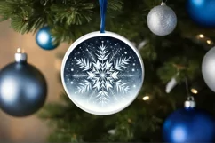Round Christmas Ornament Sublimation|Clipart Product Image 1