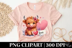 Cute Highland Cow Spring Love Flowers |T-shirt, Mug, Tumbler Product Image 4