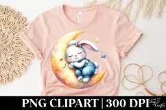 Cute Bunny Sleeping , Clipart |T-shirt, Mug PNG Product Image 5