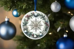 Round Christmas Ornament Sublimation|Clipart Product Image 3
