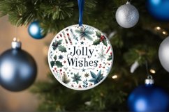 Jolly Wishes Round Ornament Sublimation PNG Product Image 1
