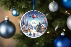 Cheerful Hearts Christmas Scene PNG Product Image 4