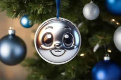 Shiny Christmas Lion Ornament Sublimation PNG Product Image 1