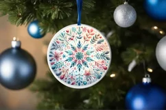 Round Christmas Ornament Sublimation|Clipart Product Image 3