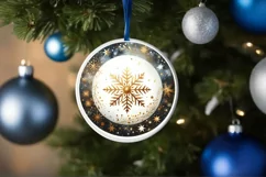 Round Christmas Ornament Sublimation|Clipart Product Image 1