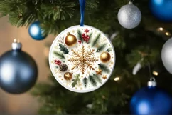 Round Christmas Ornament Sublimation|Clipart Product Image 3