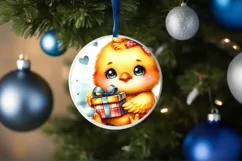 Winter Baby Chicken Vintage Digital Painting Product Image 4